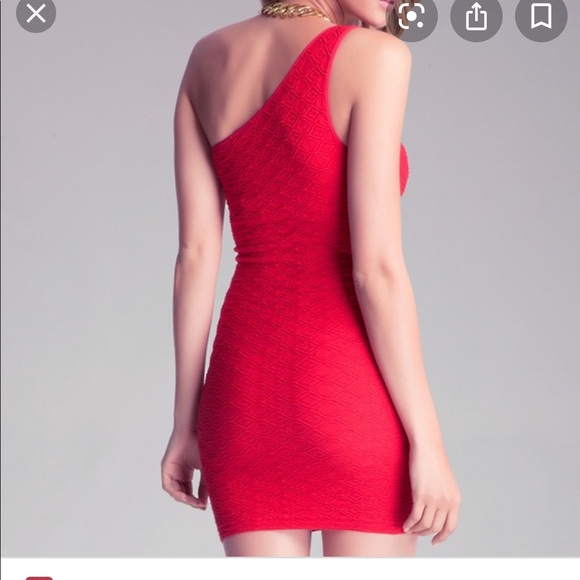 Bebe one shoulder assymetrical bodycon dress - Picture 2 of 4